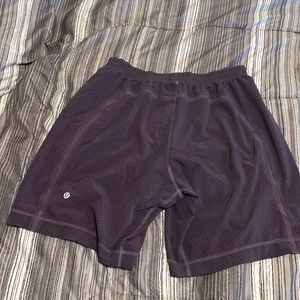 Lululemon athletic shorts, size medium, purple dotted fast shipping